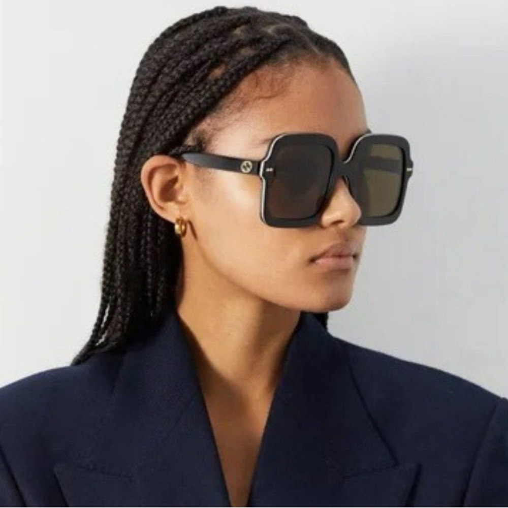 NEW GG1241S 001 GUCCI SQUARE WOMEN BROWN SUNGLASSES GUCCI WOMEN EYEWEAR - Picture 5 of 13